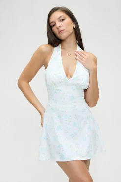 Audrey Floral Satin Mini Dress