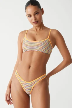 Bay View Striped Bralette Bikini Top