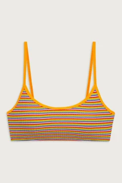 Bay View Striped Bralette Bikini Top