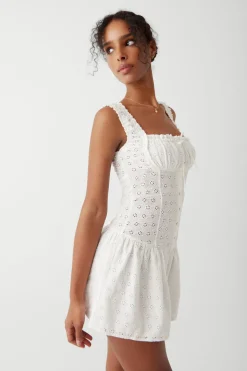 Christa Eyelet Mini Dress