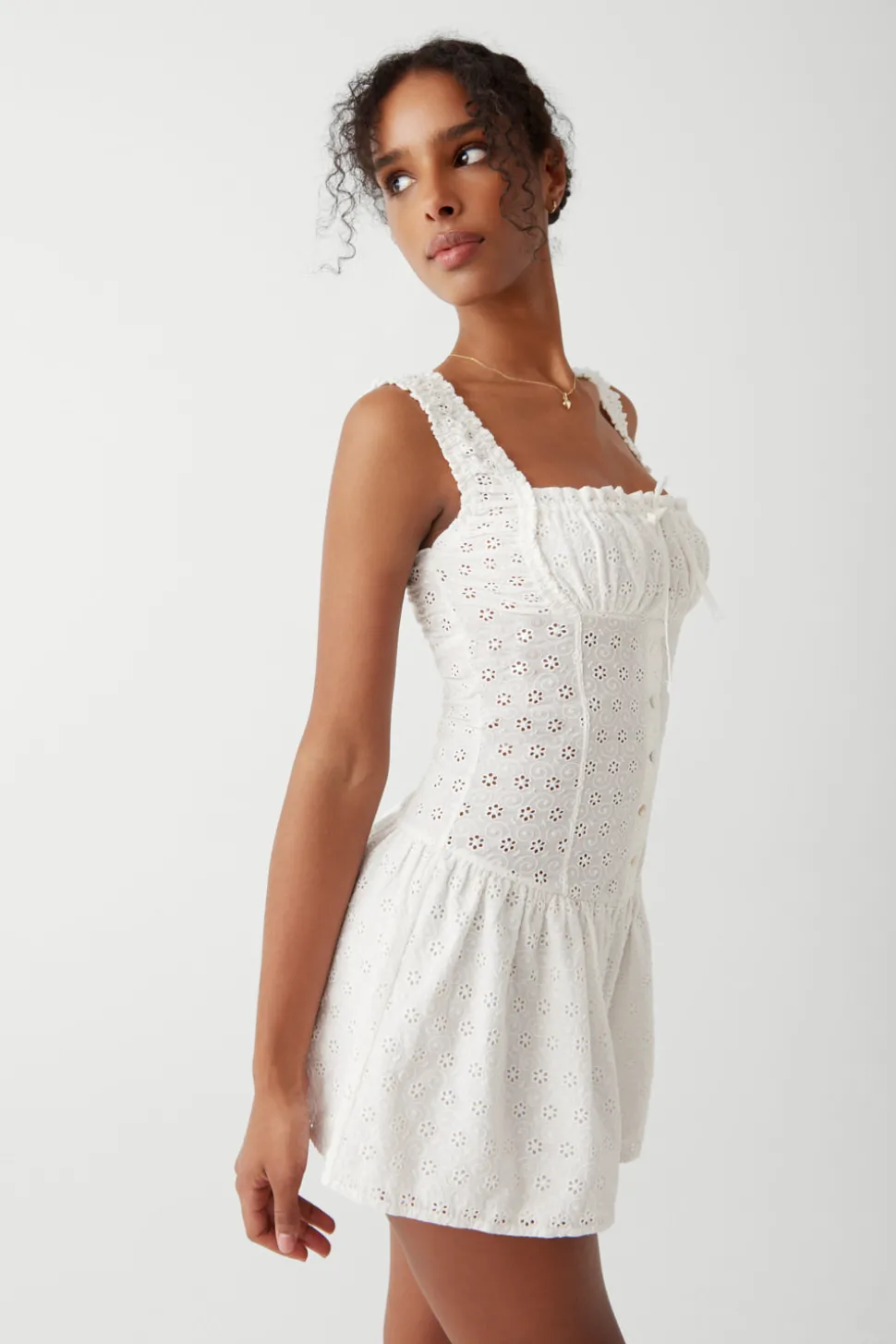 Christa Eyelet Mini Dress