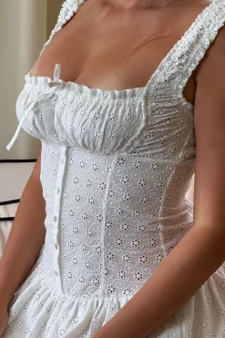 Christa Eyelet Mini Dress