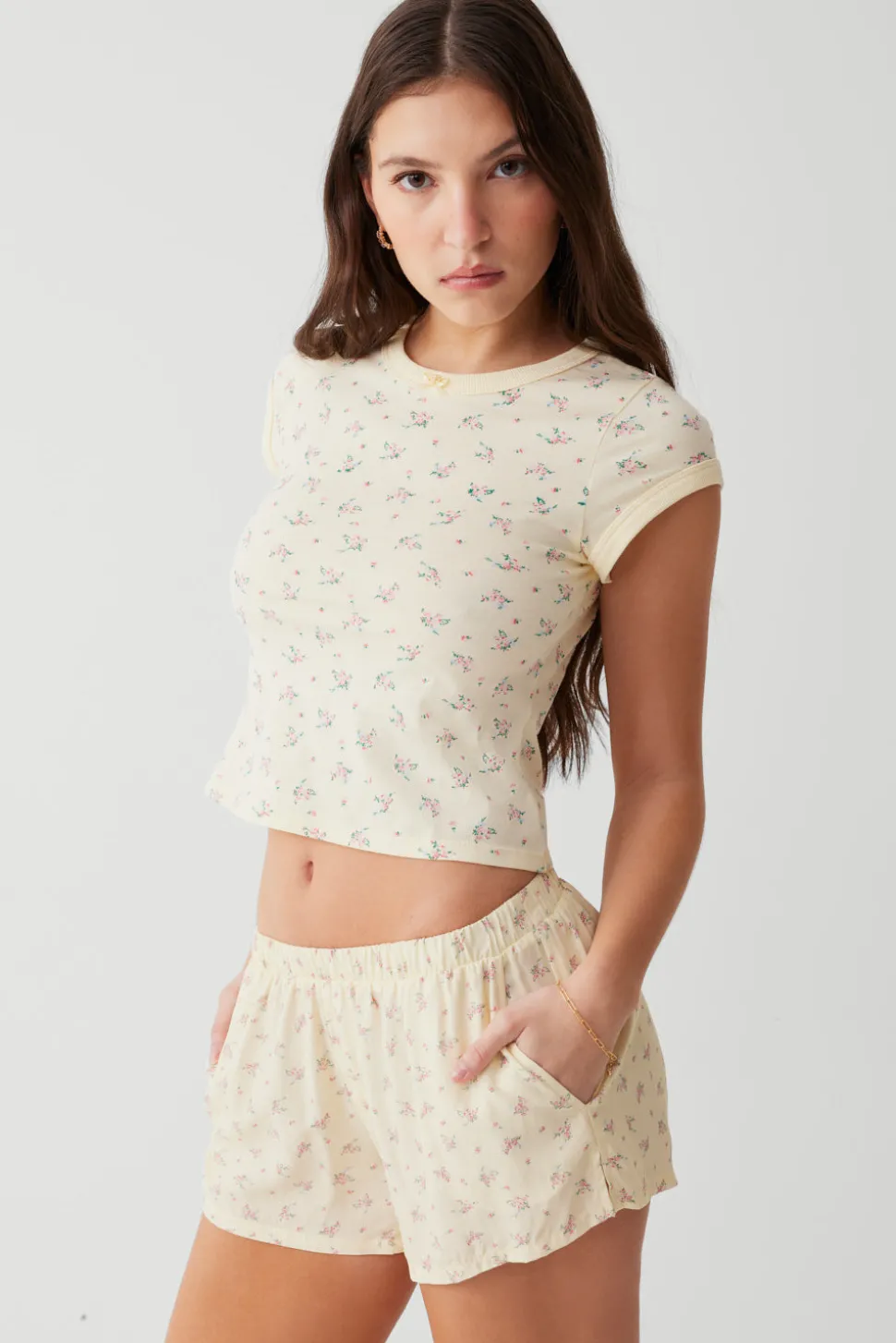 Farmhouse Floral Mini Short