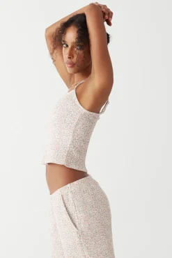 Farmhouse Floral Waffle Camisole