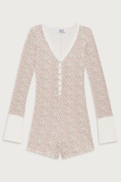 James Waffle Long Sleeve Romper