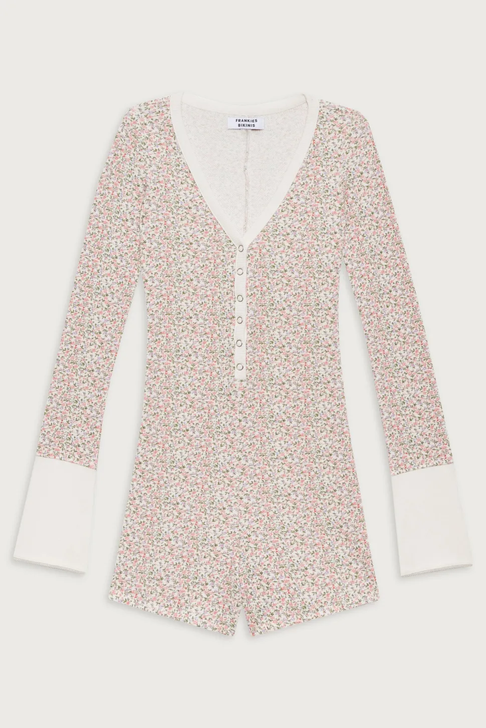 James Waffle Long Sleeve Romper