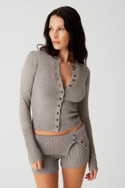 Lenon Cloud Knit Button Up Cardigan
