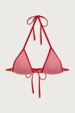 Nick Triangle Gingham Bikini Top