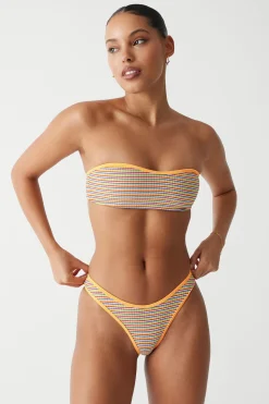 Rosabella Striped Bandeau Bikini Top