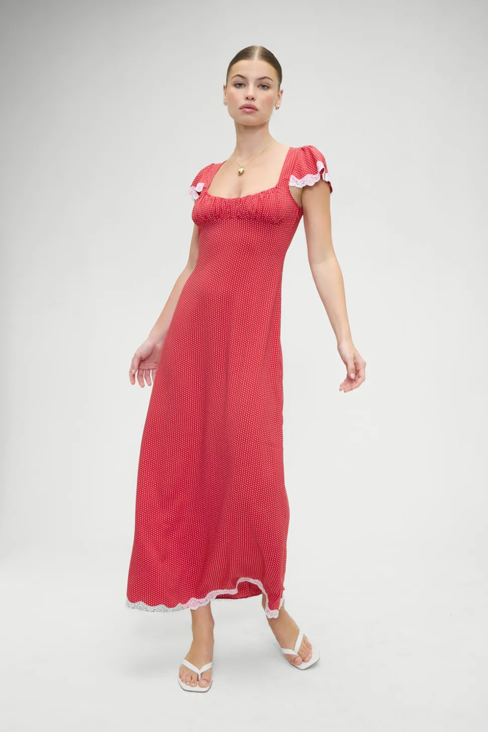 Rosalyn Polka Dot Maxi Dress