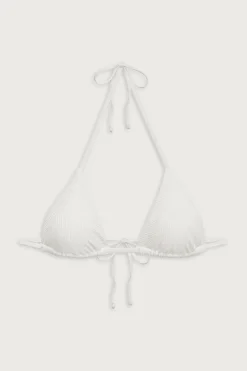 Sky Triangle Ribbed Bikini Top