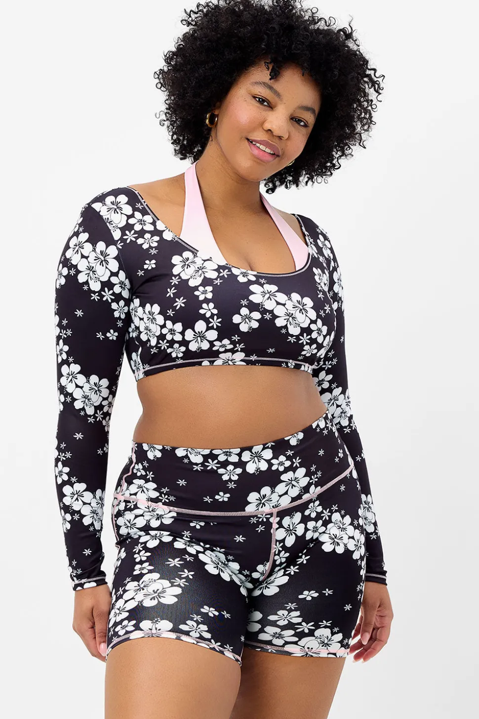 Speedy Long Sleeve Floral Crop Top