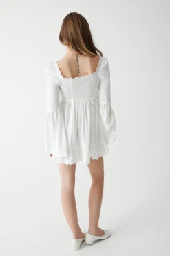 Sunflower Floral Embroidered Mini Dress