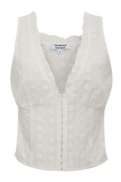 Tea Eyelet Ruffle Tank