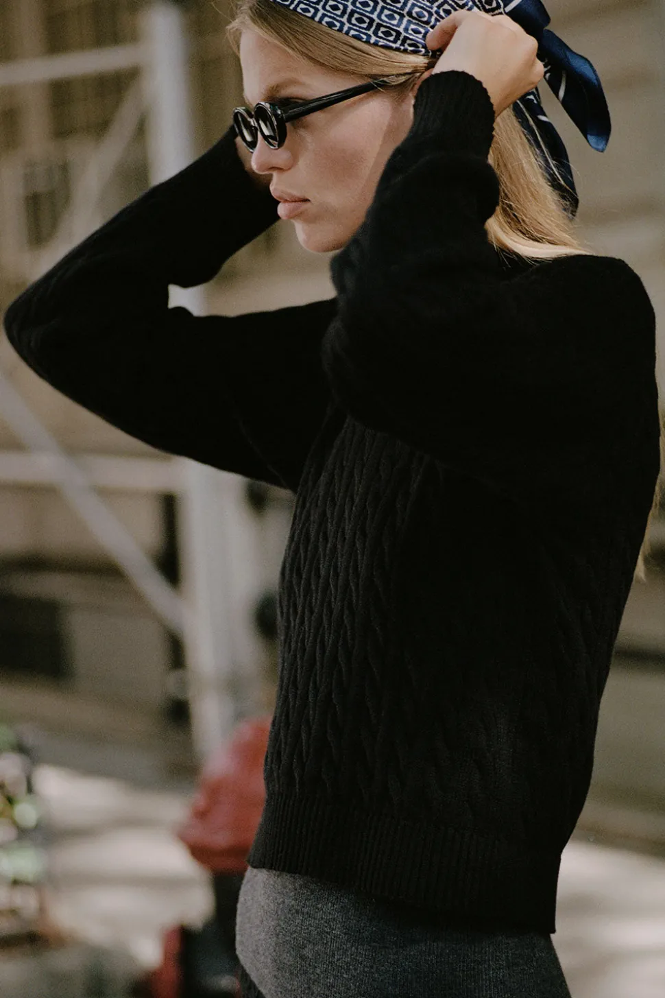 Varsity Cable Knit Sweater
