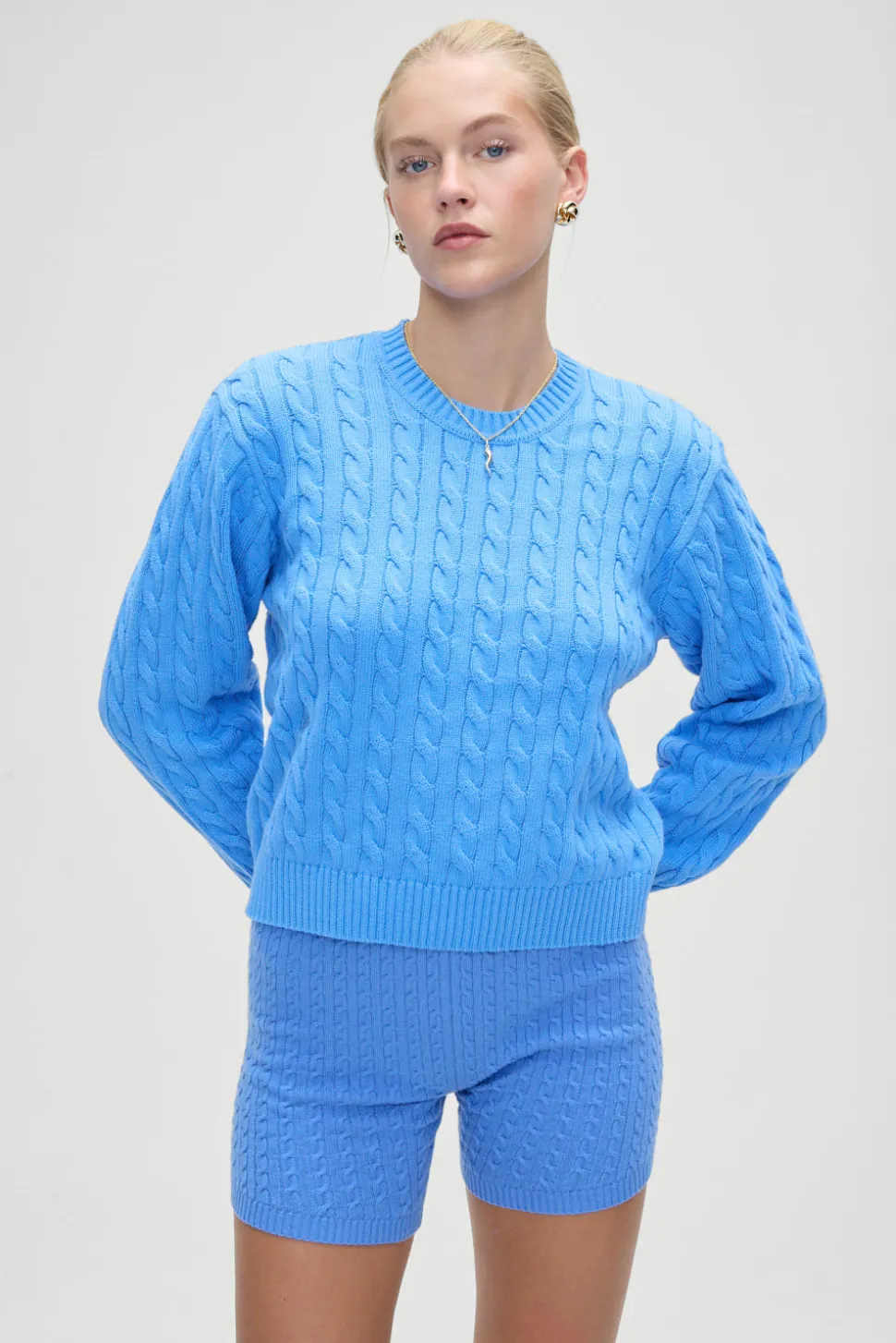 Varsity Cable Knit Sweater