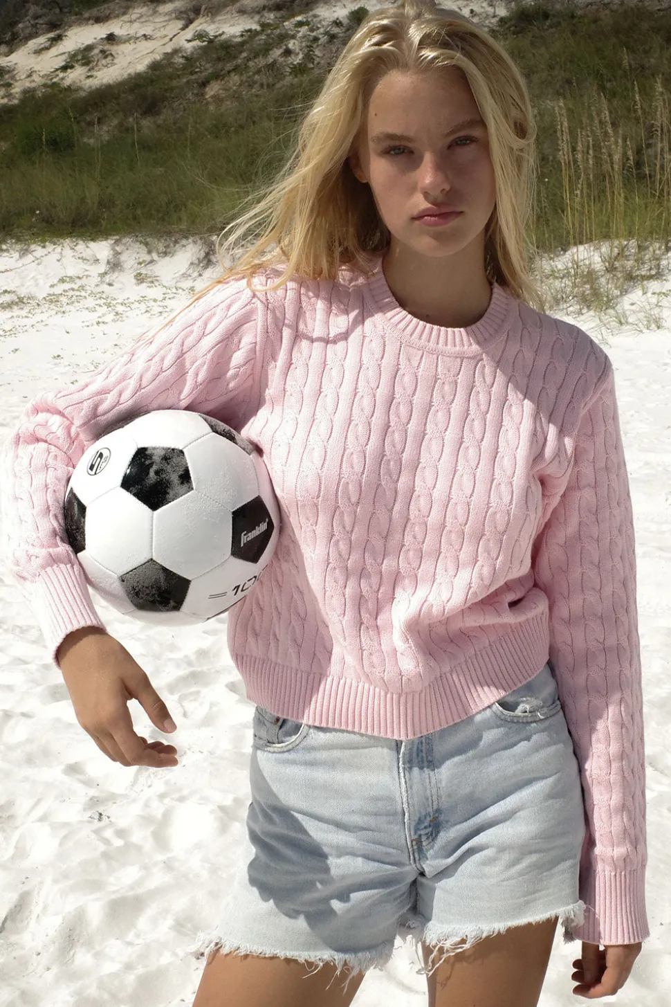 Varsity Cable Knit Sweater