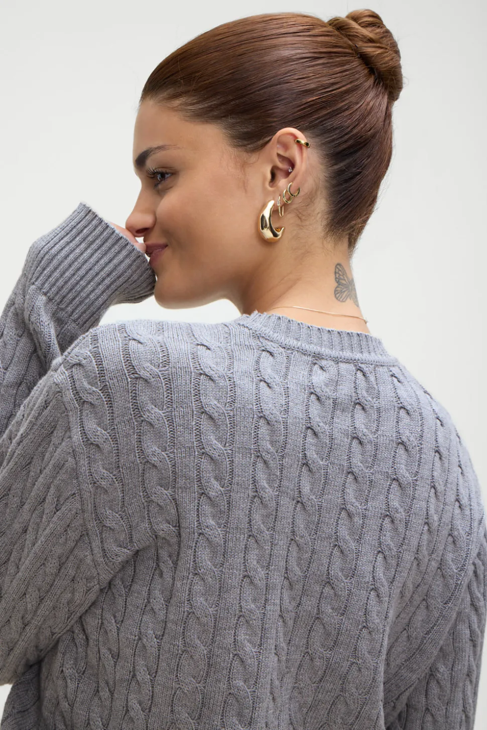 Varsity Cable Knit Sweater