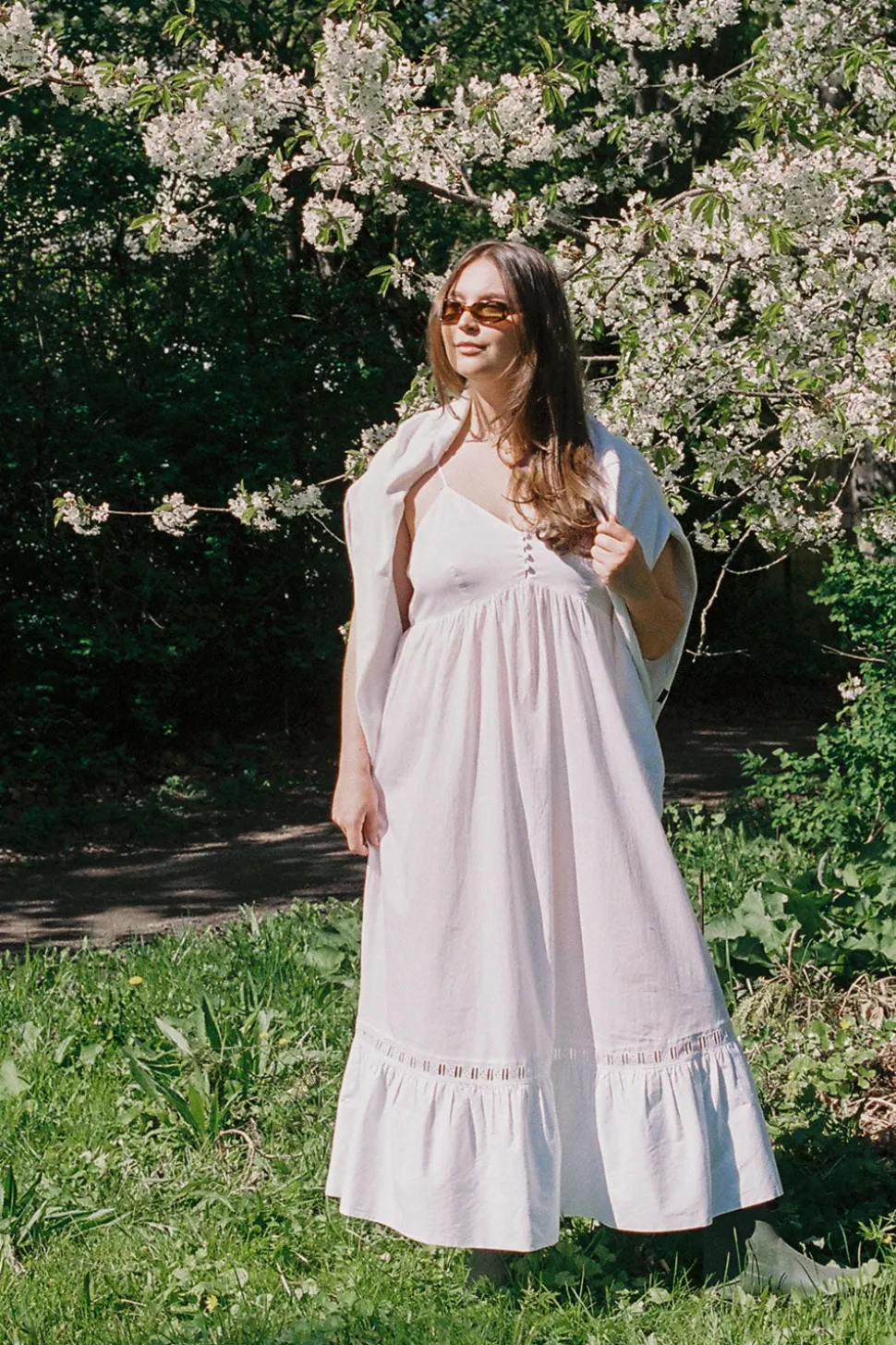X DJERF AVENUE Airy Poplin Midi Dress