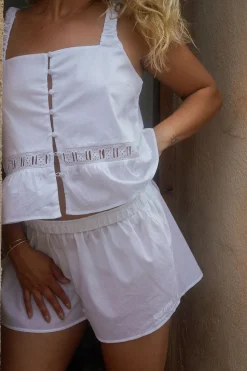 X DJERF AVENUE Airy Poplin Mini Shorts